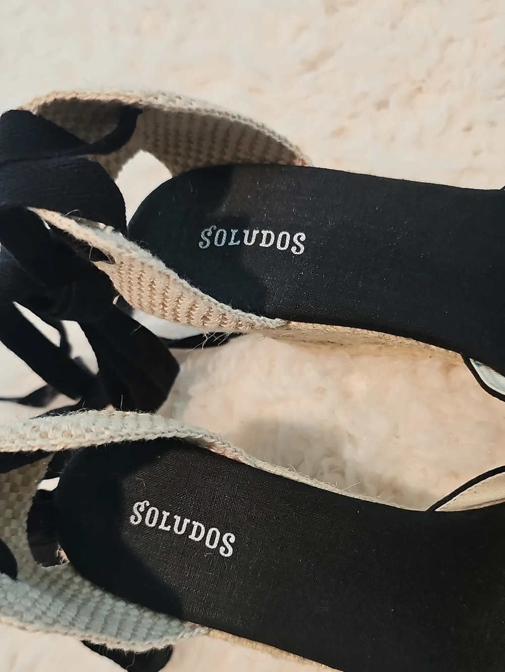 Soludos Black Tall Wedge Espadrille - Size 7.5